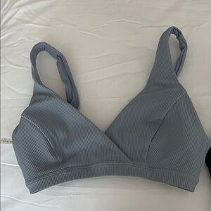 lululemon athletica Blue Ribbed Bikini Top